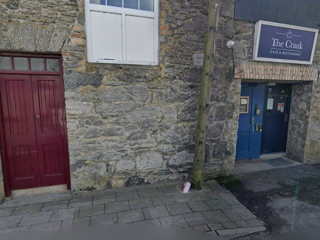 The stone shopfront of The Crank Café & Restaurant on Crank Road, Banagher